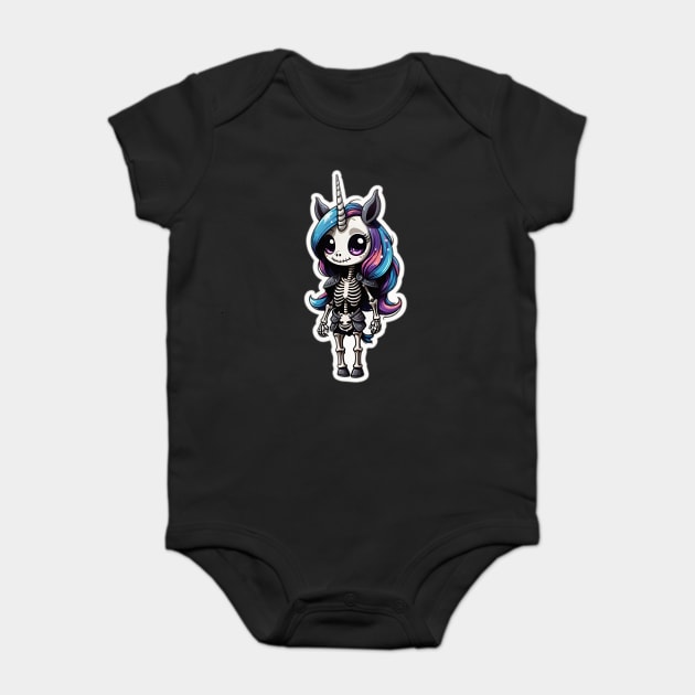 Skeleton Unicorn 2 Baby Bodysuit by Grave Digs
